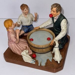 1982 Norman Rockwell "bobbing for Apples" figurine